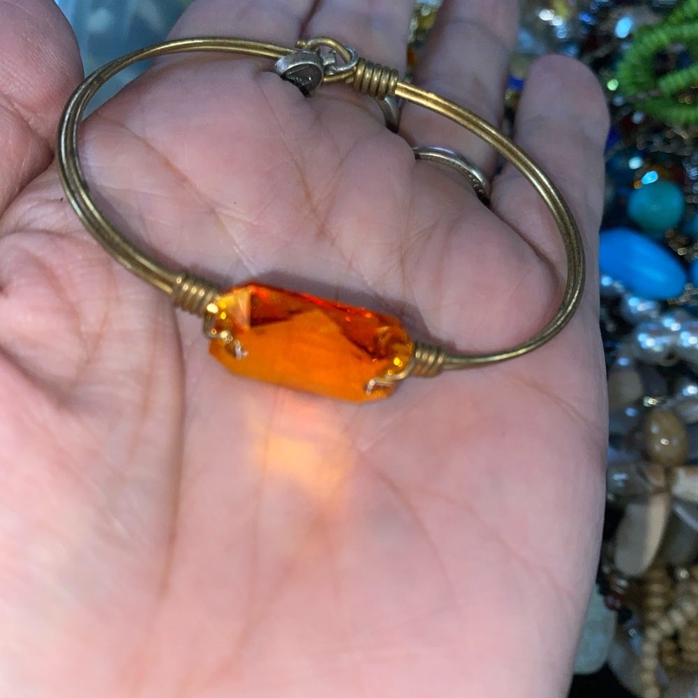 Gold and Orange Bracelet with Vibrant Gemstone